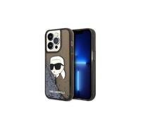 Funda rígida Karl Lagerfeld para iPhone 14 Pro Max, color negro brillante.