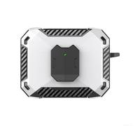 Funda rígida para JBL WAVE BEAM2 ABS estilo fibra de carbono (blanco) | Textura de fibra de carbono ABS, resistente a caídas, para un acabado negro elegante, ajuste preciso para JBL WAVE BEAM2