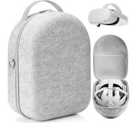 Funda rígida para Meta Quest 2/3/3S compatible con cascos Meta Quest 3/3S/2 VR, asas de mando, compatible con correa de batería Elite, mandos y otros accesorios, carcasa, gris