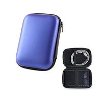 Funda rígida para Portable External SSD, funda protectora de viaje bolsa de almacenamiento,Funda para Discos Duros Funda HDD para Discos de 2,5" Pulgadas y SDD, 2 Compartimentos Interiores (azul)