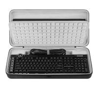 Funda rígida para Teclado de tamaño Completo Geekria, Compatible con Corsair Galleon 100 SD/K100 RGB/K70 MAX y Razer BlackWidow V4 Pro, Bolsa para teclados de 104-108 Teclas, Gris Oscuro