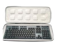 Funda rígida para teclado inalámbrico compatible con Bluetooth G913/G913 TKL, bolsa de almacenamiento negra con forro gris suave