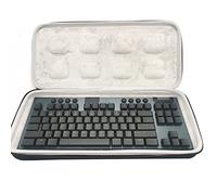 Funda rígida para teclado inalámbrico compatible con Bluetooth G913/G913 TKL, bolsa de almacenamiento negra con forro gris suave