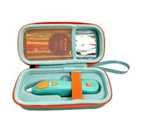 Funda rígida portátil para 3Doodler Start+ Essentials, color verde con base personalizada, bolsillo de malla y correa de muñeca para la escuela y viajes