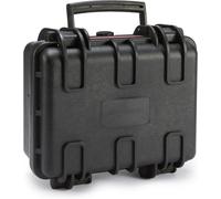 Amazon Basics Maleta Portátil Protectora Rígida Pequeña para Cámaras, Drones, Lentes y Accesorios, Espuma Ajustable, Impermeable, Resistente a los Golpes, 30,7 x 27 x 14,2 cm, Negro, Sólido