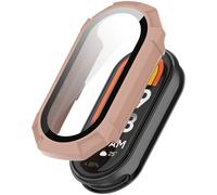Funda rígida XiHAMA + protector de pantalla de vidrio templado compatible con Xiaomi Smart Band 10/10NFC/10Ceramic/9Ceramic/8, cubierta de