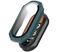 Funda rígida XiHAMA + protector de pantalla de vidrio templado compatible con Xiaomi Smart Band 10/10NFC/10Ceramic/9Ceramic/8, cubierta de