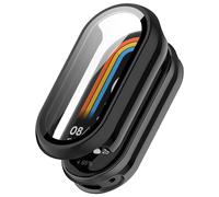 Funda rígida XiHAMA + protector de pantalla de vidrio templado compatible con Xiaomi Smart Band 8/9/10 y modelos NFC, cubierta integral ultradelgada
