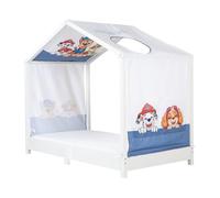 Funda roba para camas Montessori tipo casita 70 x 140 cm con diseño Paw Patrol - Accesorio para cama con dosel - Incluye 3 bolsillos y ventana en el techo