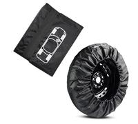 Funda Rueda de Repuesto Coche para Citroen C3 Aircross 2017-2026 190T Poliéster Protección Neumático Impermeable Antipolvo Banda Elástica Correa Ajustable,S13-18 Inch-Black Style