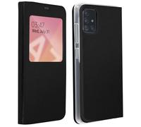 Funda Samsung Galaxy A71 Caso Ventana Pantalla Protección Integral Negro