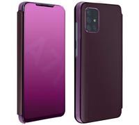 Funda Samsung Galaxy A71 Solapa Efecto Espejo Soporte Video Púrpura