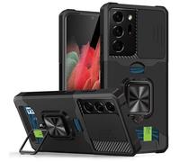 Funda Samsung Galaxy Note 20 Ultra, Ventana corrediza blindada a Prueba de Golpes Doble Capa Hard PC y Silicona TPU con 360°Anillo iman Soporte Carcasa Funda para Samsung Galaxy Note 20 Ultra, Negro