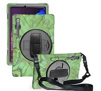 Funda Samsung Galaxy Tab S8 Plus 12.4 X800 X806, Híbrido Tres Capas Funda Carcasa Protector con Correa de Bandolera/Correa de Mano/Portalápiz, 360 Rotación Kickstand para Galaxy Tab S8 Plus 12.4"