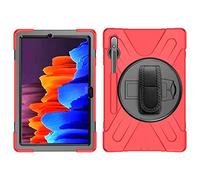 Funda Samsung Galaxy Tab S8 Plus 12.4 X800 X806, Híbrido Tres Capas Funda Carcasa Protector con Correa de Mano y Portalápiz, 360 Rotación Kickstand para Samsung Galaxy Tab S8 Plus 12.4 X800 X806