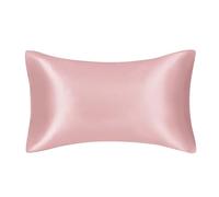Funda Seda Almohada Pure Solid Silky Satin Skin Care Pillowcase Hair Anti Pillow Case Queen King Full Size Cover para el Cabello y la Piel(Dusty Pink,Standard(51x66 cm))