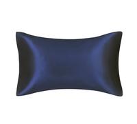 Funda Seda Almohada Pure Solid Silky Satin Skin Care Pillowcase Hair Anti Pillow Case Queen King Full Size Cover para el Cabello y la Piel(Blue,King(51x92 cm))