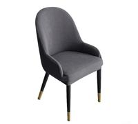 Funda semicircular de terciopelo para silla diseñada para sillas de comedor curvadas, material elástico de poliéster y elastano con resistencia a las arrugas y a las bolitas (gris medio)