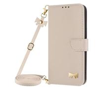 Funda Silicona con Cuerda para Xiaomi Poco F7 5G,Colgante Ajustable Collar Correa de Cuello Cadena Cordón,Funda Movil Carcasa PU Cuero con Ranura para Tarjeta, Blanco