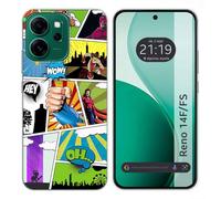 Funda Silicona para OPPO Reno 14 FS / 14FS 5G diseño Comic Dibujos