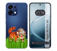 Funda Silicona Transparente para OPPO A6 Pro 5G diseño Tigre Dibujos