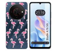 Funda Silicona Transparente para Zte Blade A76 5G diseño Flamenco Dibujos