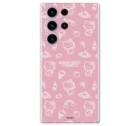 Personalaizer Funda Siliona Flexible Transparente para Samsung Galaxy S23 Ultra con Diseño de Hello Kitty patrón sobre Rosa - Carcasa TPU Compatible con Samsung Galaxy S23 Ultra