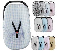 Funda Silla Coche Bebé Universal Grupo 0/0+ Algodón Ideal Verano - Marca Vizaro - Azul Cuadros Vichy