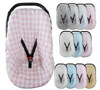 Funda Silla Coche Bebé Universal Grupo 0/0+ Algodón Ideal Verano - Marca Vizaro - Rosa Cuadros Vichy