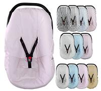 Funda Silla Coche Bebé Universal Grupo 0/0+ Algodón Ideal Verano - Marca Vizaro - Rosa Lunares