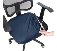 Funda Silla Oficina 1PC Velvet Spandex Office Chair Seat Covers Stretch Solid Color Cover Removable Dust(Blue4)
