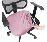 Funda Silla Oficina 1PC Velvet Spandex Office Chair Seat Covers Stretch Solid Color Cover Removable Dust(Pink)