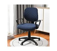 Funda Silla Oficina 2pcs/Set Diamond Shaped Elastic Split Chair Cover, Dust-Proof Decorative Protection For Office(Dark Blue)