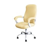 Funda Silla Oficina Office Chair Cover Set Stretch Computer with Armrest Washable and Removable Solid Colors(Yellow,L)