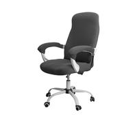 Funda Silla Oficina Office Chair Cover Set Stretch Computer with Armrest Washable and Removable Solid Colors(Dark Grey,M)