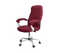 Funda Silla Oficina Office Chair Cover Set Stretch Computer with Armrest Washable and Removable Solid Colors(Burgundy,Samll)