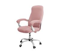 Funda Silla Oficina Office Chair Cover Set Stretch Computer with Armrest Washable and Removable Solid Colors(Pink,M)