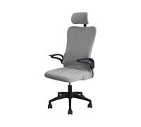 Funda Silla Oficina Water Repellent Game Chair Cover with Headrest for Office Internet Cafe Computer Armrest Gaming Covers(Light Grey)