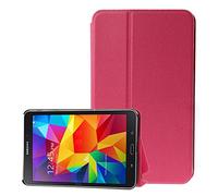 Funda Smart Book Cover de ecopiel para Samsung Galaxy Tab 4 8.0 T330 T335 Fucsia + Película protectora
