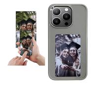 Funda Smart Photo Retroproyección Funda Personalizable E-Ink Mostrar Fotos al Instante en la Pantalla de Tinta, Personaliza tu Teléfono en Cualquier Momento y en Cualquier Lugar (Gris, para iPhone