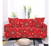 Funda Sofa 1 Plaza Impresión Roja Cubre Sofas Ajustables Fundas Sofas Poliéster Ajustables Lavable Fundas de Sofa Anti Gatos Perros Cubresofa Elastica Universal Couch Cover