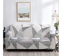 Funda Sofa 1 Plazas Línea Gris Funda De Sofá Elástica En Spandex,Antideslizante,Cubre Sofá Antimanchas Lavable,Estampadas Fundas Sofa Ajustables