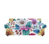 Funda Sofá 2 Plazas Flores Coloridas Funda Sofa Ajustables Fundas Sofas Elastica Spandex Lavables Protector Sofa Cover Anti Gatos Universal Espesas Fundas Sofá Modernas Couch Cover