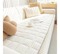 Funda Sofa Chaise Long 1 2 3 4 Plazas Protector de Cubre Sofa-Fundas de Pana Suaves y Gruesas Antideslizante Antiarañazos Duradero y Lavable,Blanca,60x150cm