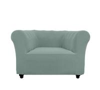 Funda Sofá Chester Elástica 1 2 3 Plazas, Ajustable Fundas de Sofá Elasticas Duradera Antideslizante Protector, Fácil Lavado, Cubiertas de Sofá con Brazos (Verde Gris,1 Plaza)