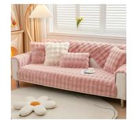 Funda Sofá Funda de sofá de Felpa de Invierno, Cojines cálidos en Forma de L, Respaldo de sofá, reposabrazos, Fundas Antideslizantes for sofá de Sala de Estar(Pink,Pillowslip 45x45cm)