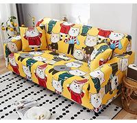 Funda Sofas 2 y 3 Plazas Gato Amarillo De Dibujos Animados Fundas Para Sofa con Diseño Universal,Cubre Sofa Ajustables,Fundas Sofa Elasticas,Funda de Sofa Chaise Longue,Protector Cubierta para Sofá