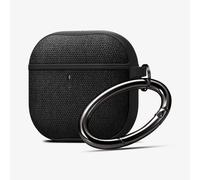 Funda Spigen Urban Fit AirPods 4 Policarbonato Microfibra Negro Carabiner