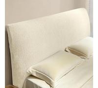 Funda Suave Antipolvo sin Relleno para Cabecero Elástica y Resistente Renueva Dormitorio 150-170cm Protección Total No Desliza Fácil de Poner, Resistente(Beige,King:75-82'')