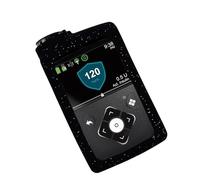 Funda suave de silicona con purpurina para bombas de insulina Medtronic (MiniMed 630G MiniMed 640G MiniMed 650G MiniMed 670G MiniMed 770G MiniMed 780G) (negro)